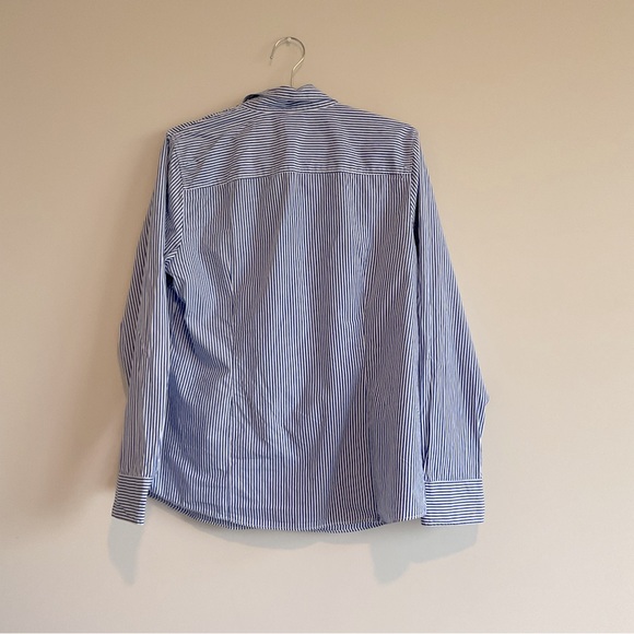 J by J-Crew Button Down Woman’s Long Sleeve Size XL. Blue Stripped Casual Shirt. - Picture 3 of 3